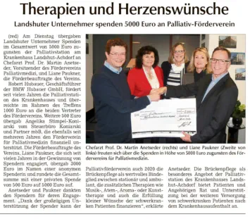 Landshuter Zeitung 18.02.2019 - Therapien und Herzenswünsche
